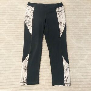 Athleta Gray Palm Colorblock Running Tight…